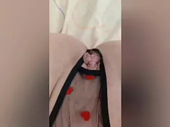 Check out this puny teenage's clean-shaven labia as she faps and ejaculations rigid after college!