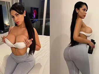 Step-sis Taunts Step-brother with her perfect large hooter-sling-stuffers in steamy rubdown fantasy