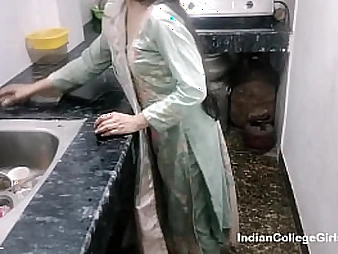 Witness Shabnam & Khan Baba's real Indian kitchen hook-up with a super-hot cum-shot in the air!