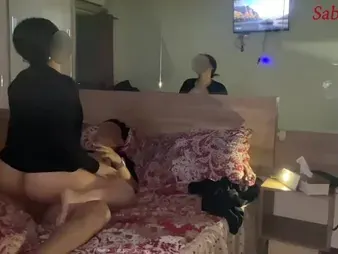 Sabrianne and her ex's pal ration a apartment and ask pardon him jealous with their in a body booties